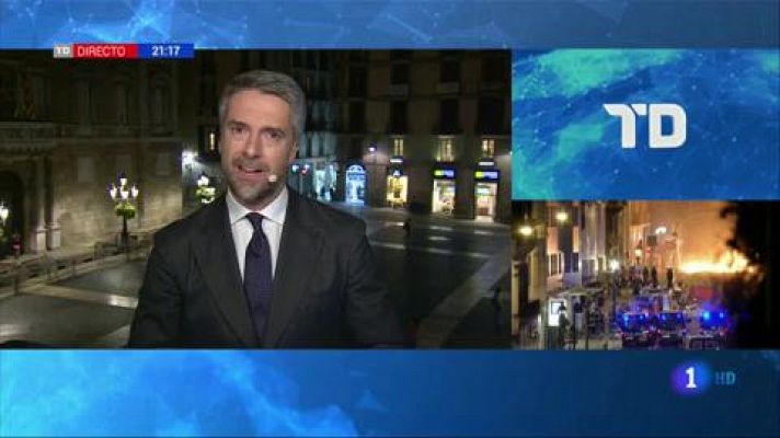 Telediario 1 - El Gobierno advierte a los "independentistas violentos" de que aolicará el código penal "con toda contundencia"