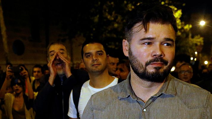 Rufián abandona la concentración de los CDR en Barcelona