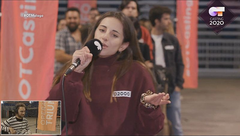 Chica canta "No puedo vivir sin ti" en la Fase 1 del casting OT 2020 en Málaga