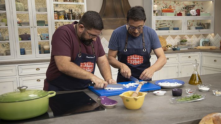 Hacer de comer - Pochas con callos de bacalao y gallo al azafrán