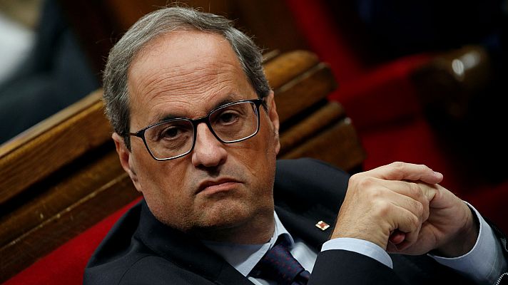 Telediario 1 - Críticas a la falta de comunicación entre Torra y Sánchez