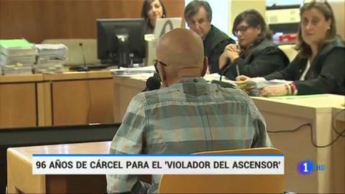 Telediario 1 - Condenado a 96 años el violador del ascensor