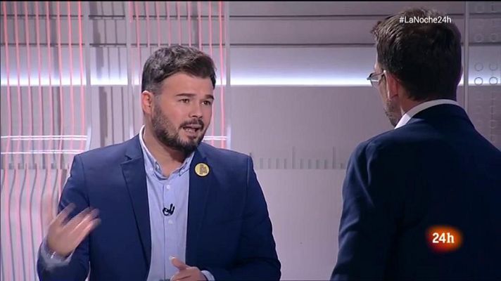 La noche en 24h - Rufián: "Nada justifica la violencia, ni la unidad de España ni la autodeterminación de Cataluña"
