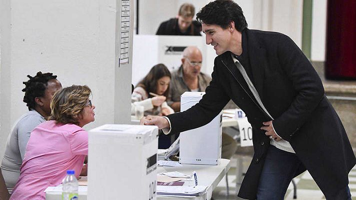 Telediario 1 - El Partido Liberal de Justin Trudeau gana las elecciones