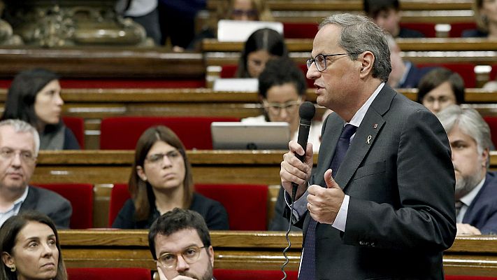 Telediario 1 - Torra cuestiona a los Mossos y pide que se investigue su actuación durante las protestas en Cataluña