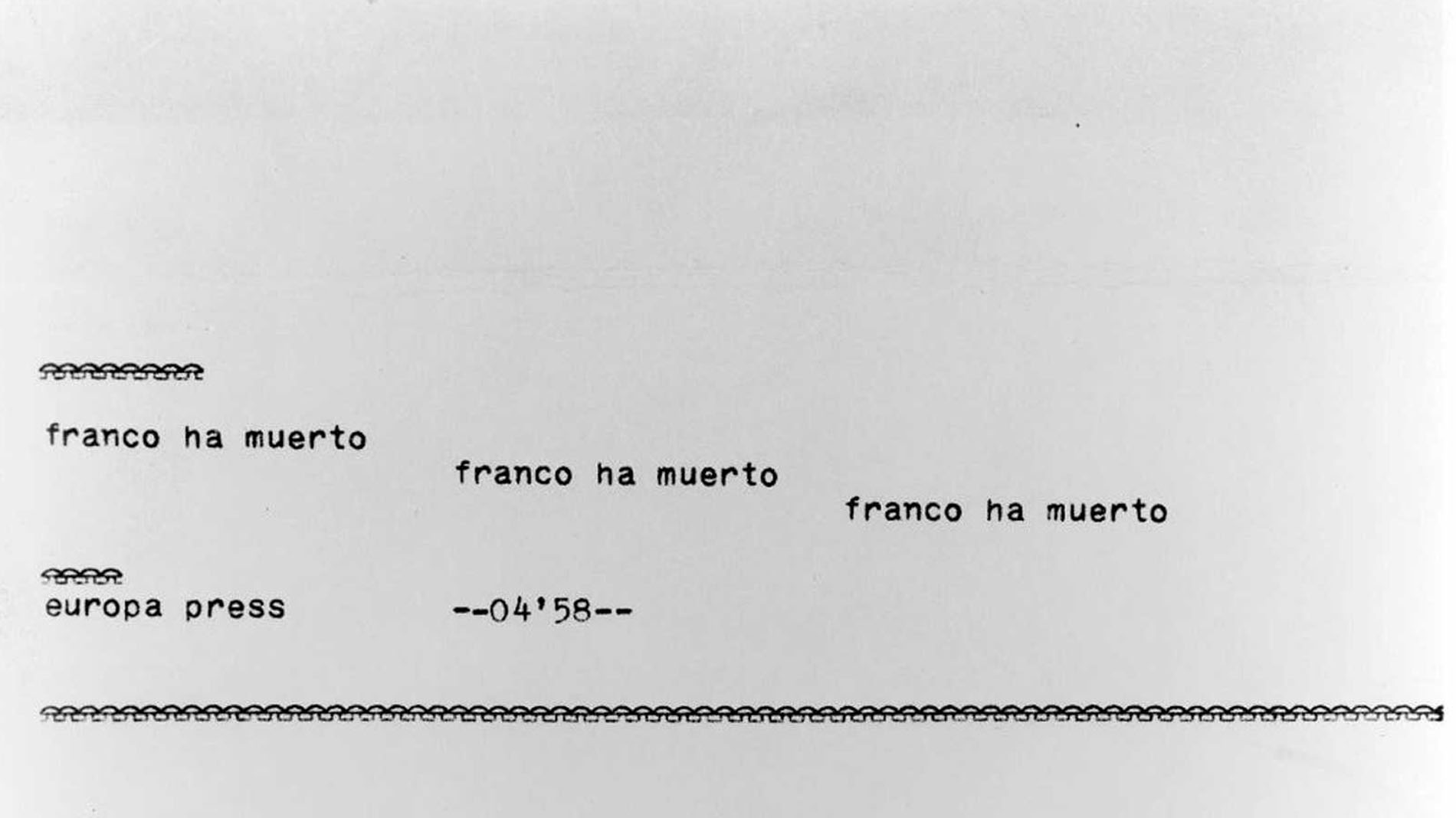 Franco: El Primer Teletipo Que Informó Sobre La Muerte De Franco - RTVE.es