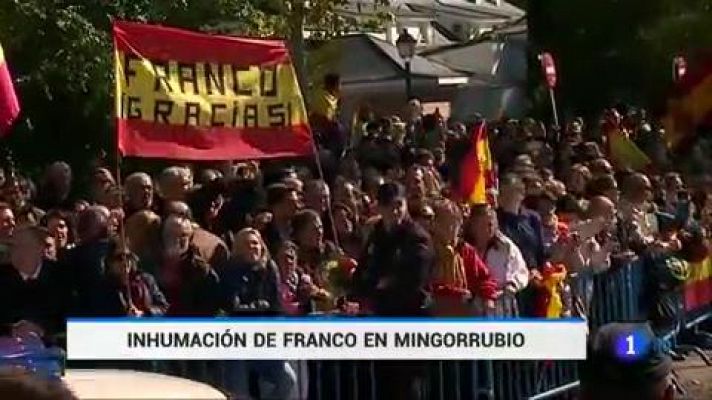 Telediario 1 - Cientos de franquistas despiden a Franco entre 'vivas' al dictador e insultos a Sánchez