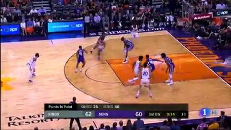 El base español Ricky Rubio ha vivido un gran estreno oficial con  Phoenix Suns, ya que se ha apuntado un 'doble-doble (11 puntos y 11  asistencias) en la contundente victoria de su equipo ante Sacramento  Kings (124-95), mientras que los hermanos He