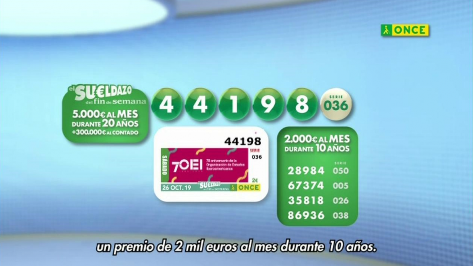 Sorteo ONCE - 26/10/19 - RTVE.es