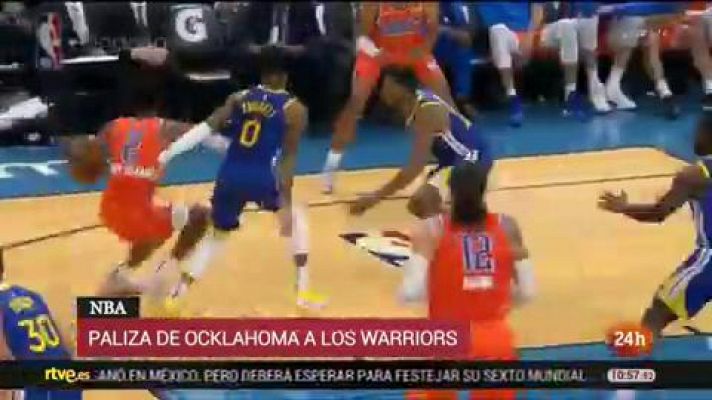 Paliza de Oklahoma a los Warriors y victoria de los Lakers sobre los Hornets