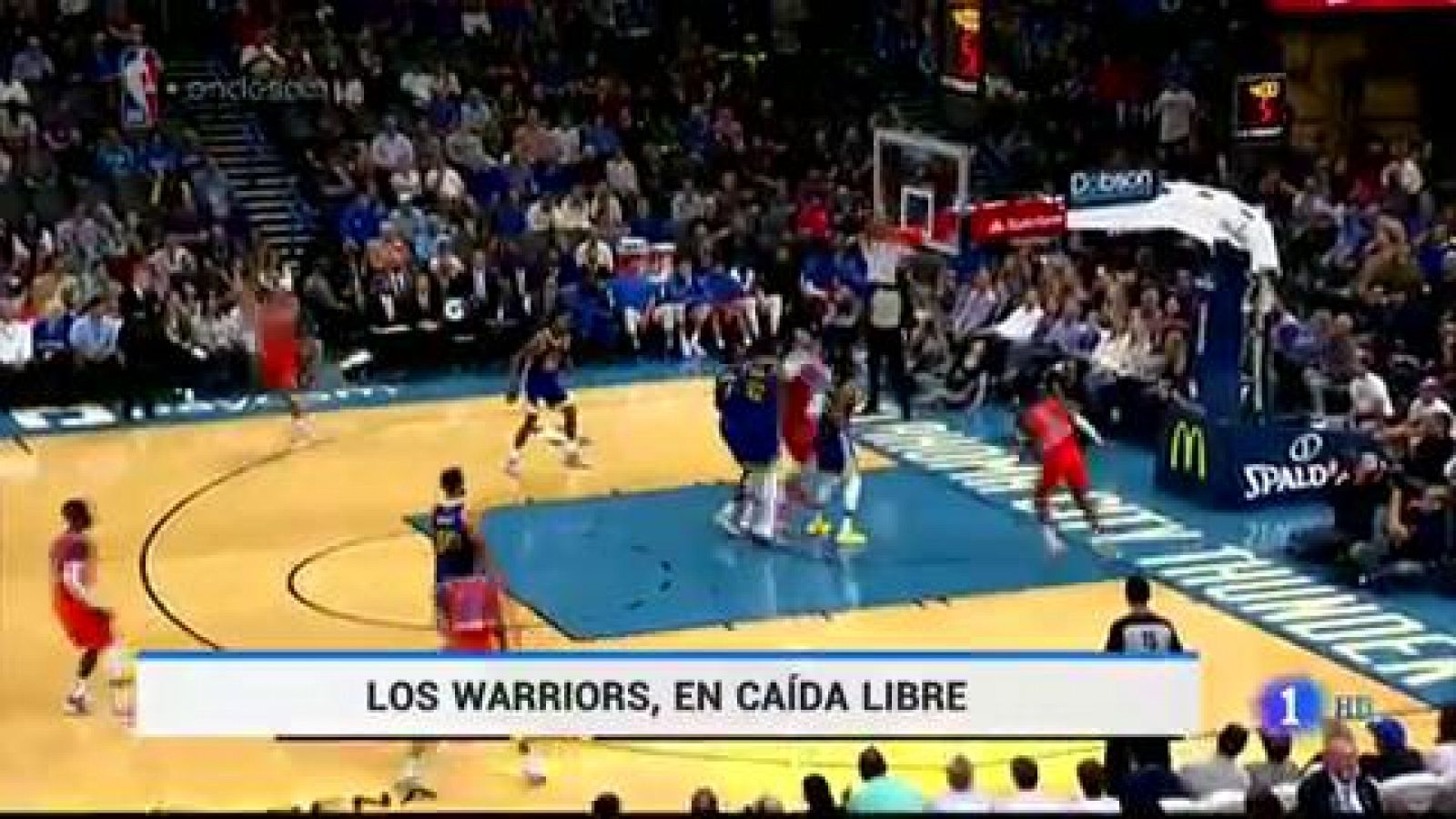 Telediario 1: Los Lakers empiezan a carburar al mismo tiempo que los Warriors se desploman | RTVE Play