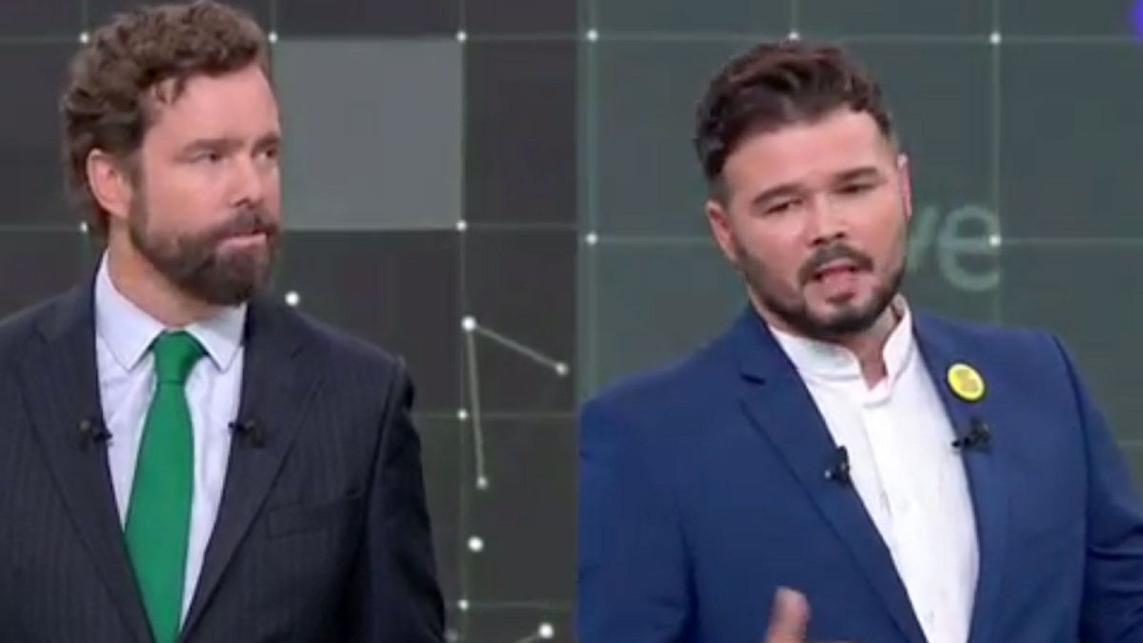 Debate electoral | Rufián: "Ustedes quieren que 2,5 millones de personas dejen de existir" en Cataluña