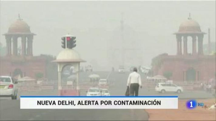 Telediario 1 - Emergencia sanitaria en Nueva Delhi por la contaminación
