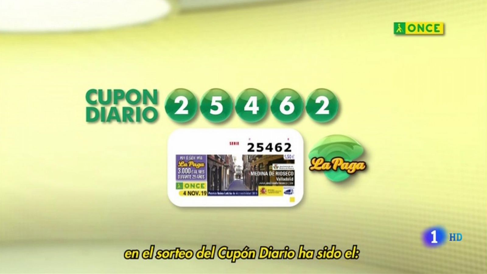 Sorteo ONCE - 04/11/19 - ver ahora