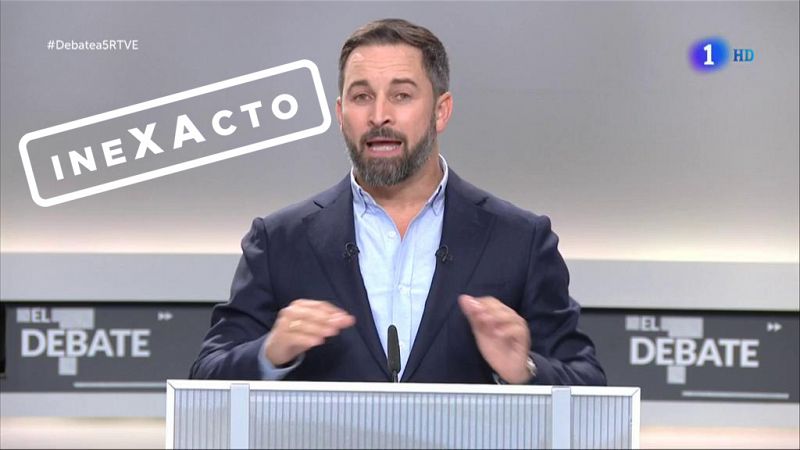 Santiago Abascal: "El 155 no ha permitido la recuperación del control de TV3, ni de la educación, ni de los mossos" Inexacto, por Verifica RTVE