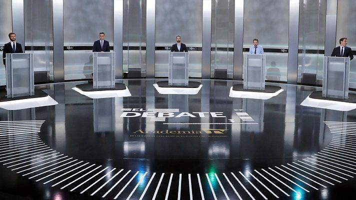 Los 'minutos de oro' de los candidatos en el debate a cinco en RTVE