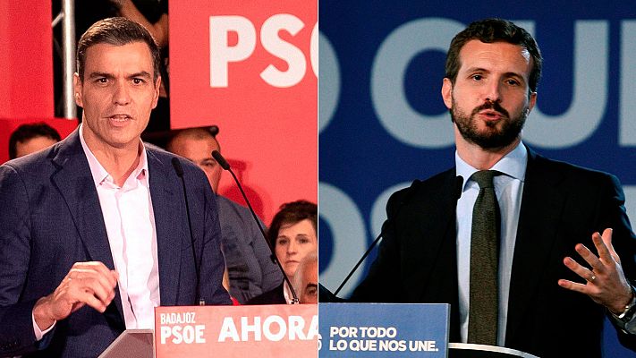 Telediario 1 - Los partidos reanudan la campaña y valoran los resultados del debate a cinco
