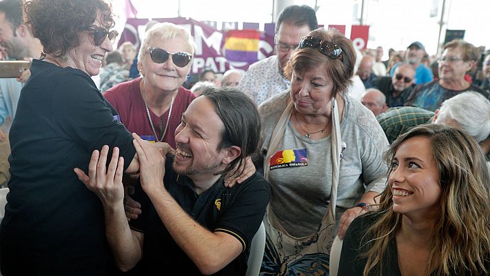 Telediario 1 - Iglesias pide el voto a los socialistas "desencantados" con los anuncios de Sánchez