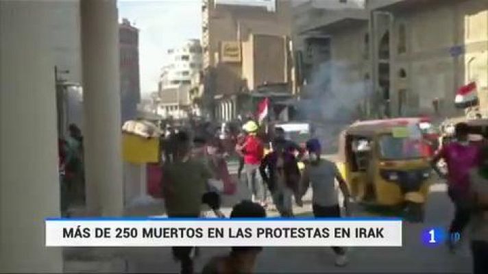 Telediario 1 - 250 muertos en las protestas en Irak