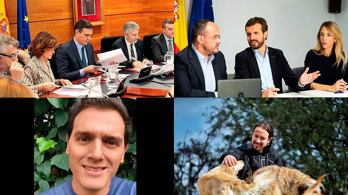 Telediario 1 - Los candidatos pasan la jornada de reflexión en familia y pendientes de Cataluña