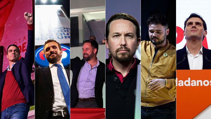 Sánchez, Casado, Abascal, Iglesias, Rufián y Rivera valoran los resultados del 10N