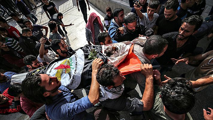 Telediario 1 - Los enfrentamientos en Gaza dejan ya 22 palestinos muertos