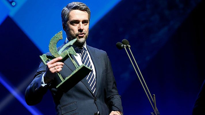 Carlos Franganillo y Paloma del Río reciben sus premios Ondas como mejores presentadores