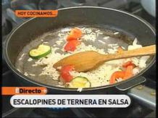 Escalopines de ternera en salsa