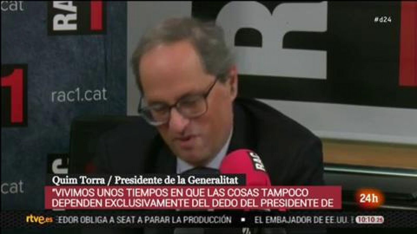 Quim Torra descarta un adelanto electoral en Cataluña a día de hoy