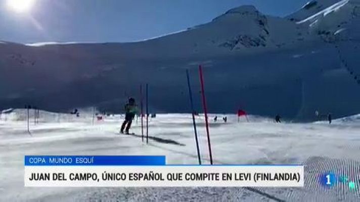 Telediario 1 - Juan del Campo, único español en la Copa del Mundo de esquí alpino