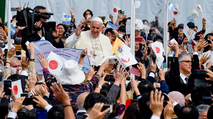 Telediario 1 - El papa insta al desarme nuclear global en su visita a Nagasaki e Hiroshima