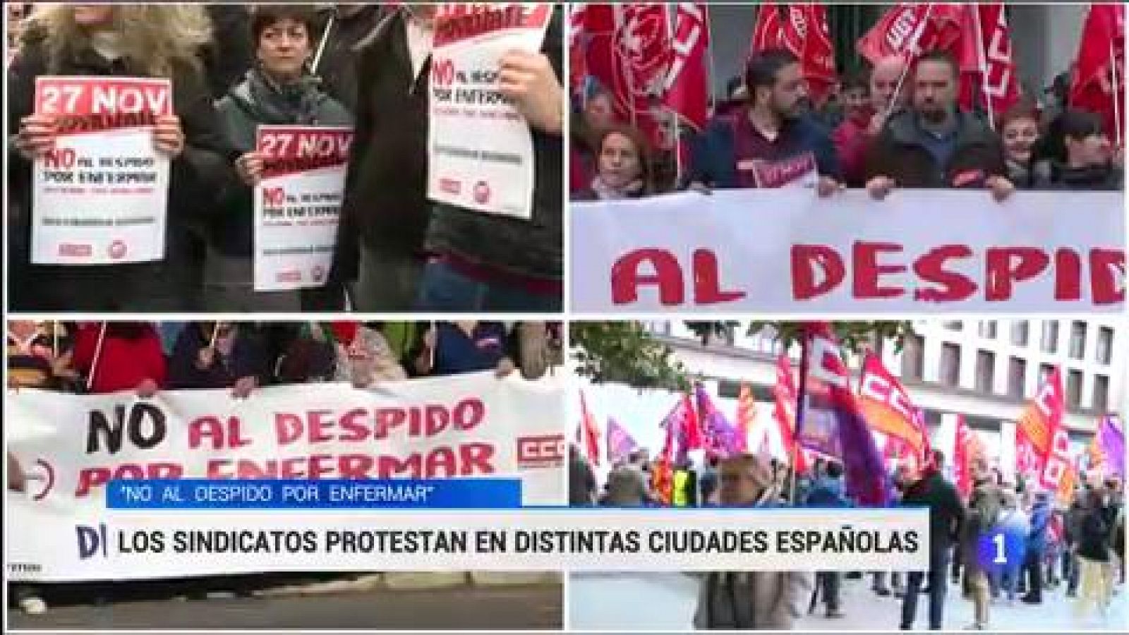 Los sindicatos protestan en varias ciudades españolas contra el "despido por enfermar"