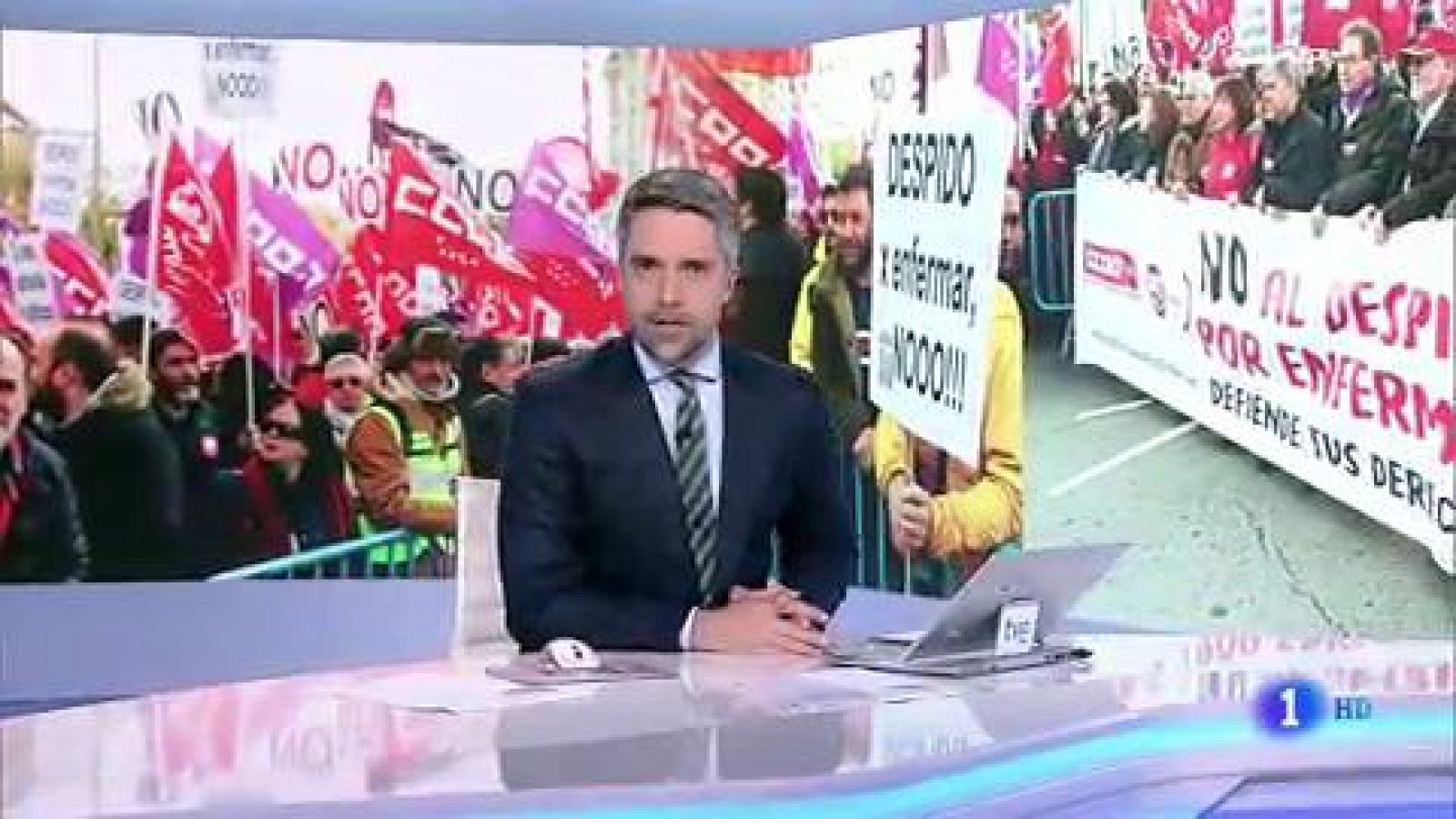 Los sindicatos se manifiestan en toda España en contra del "despido por enfermar" - RTVE.es