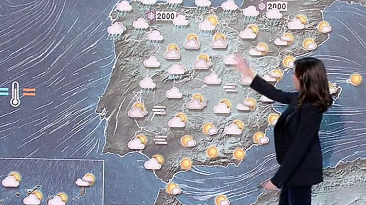 El tiempo - Lluvias en la mitad norte peninsular y viento fuerte en áreas montañosas
