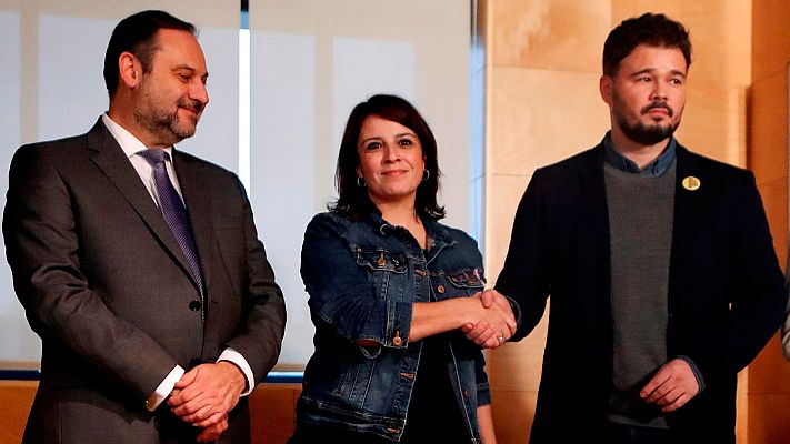 Telediario 1 - ERC mantiene su 'no' a Sánchez tras la primera reunión con el PSOE pero ambos partidos seguirán negociando