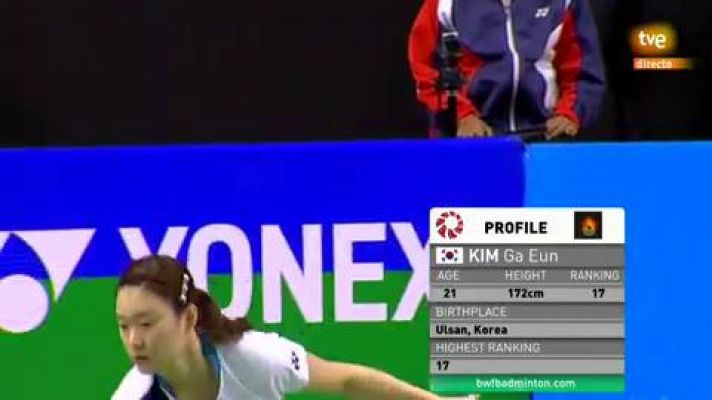India Masters. Semifinal: Kim Ga Eun - Carolina Marín