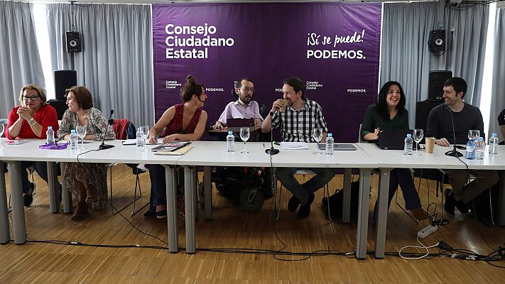 Telediario 1 - Podemos niega tener irregularidades financieras y explica el despido por acoso sexual del abogado que las investigaba