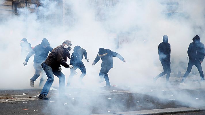 Primeros incidentes en París en la huelga por las pensiones