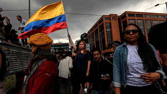 Telediario 1 - Nueva jornada de protestas en Bogotá contra el Gobierno de Iván Duque