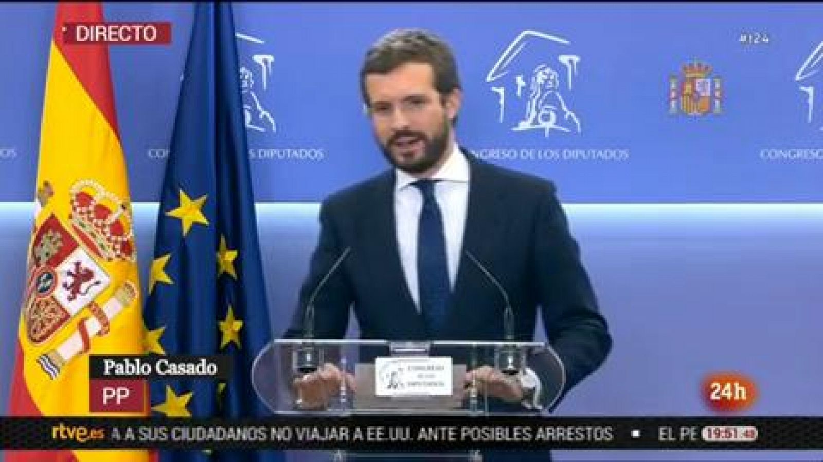 Informativo 24h: Casado: "Si Sánchez fracasa, debe dejar paso" | RTVE Play