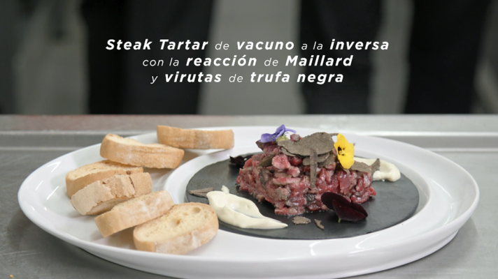 Receta de Steak Tartar de vacuno a la inversa con la reacció