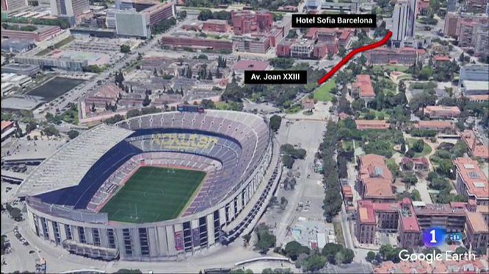 Telediario 1 - Barça y Madrid llegarán al estadio con 10 minutos de diferencia