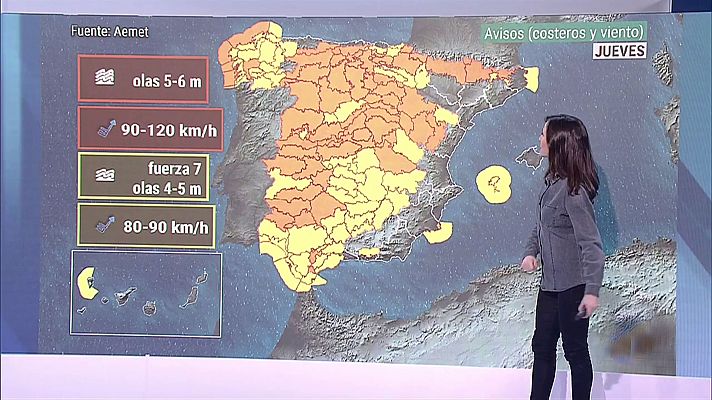 Avisos amarillos y naranjas por el fuerte viento y lluvia de la borrasca 'Elsa'