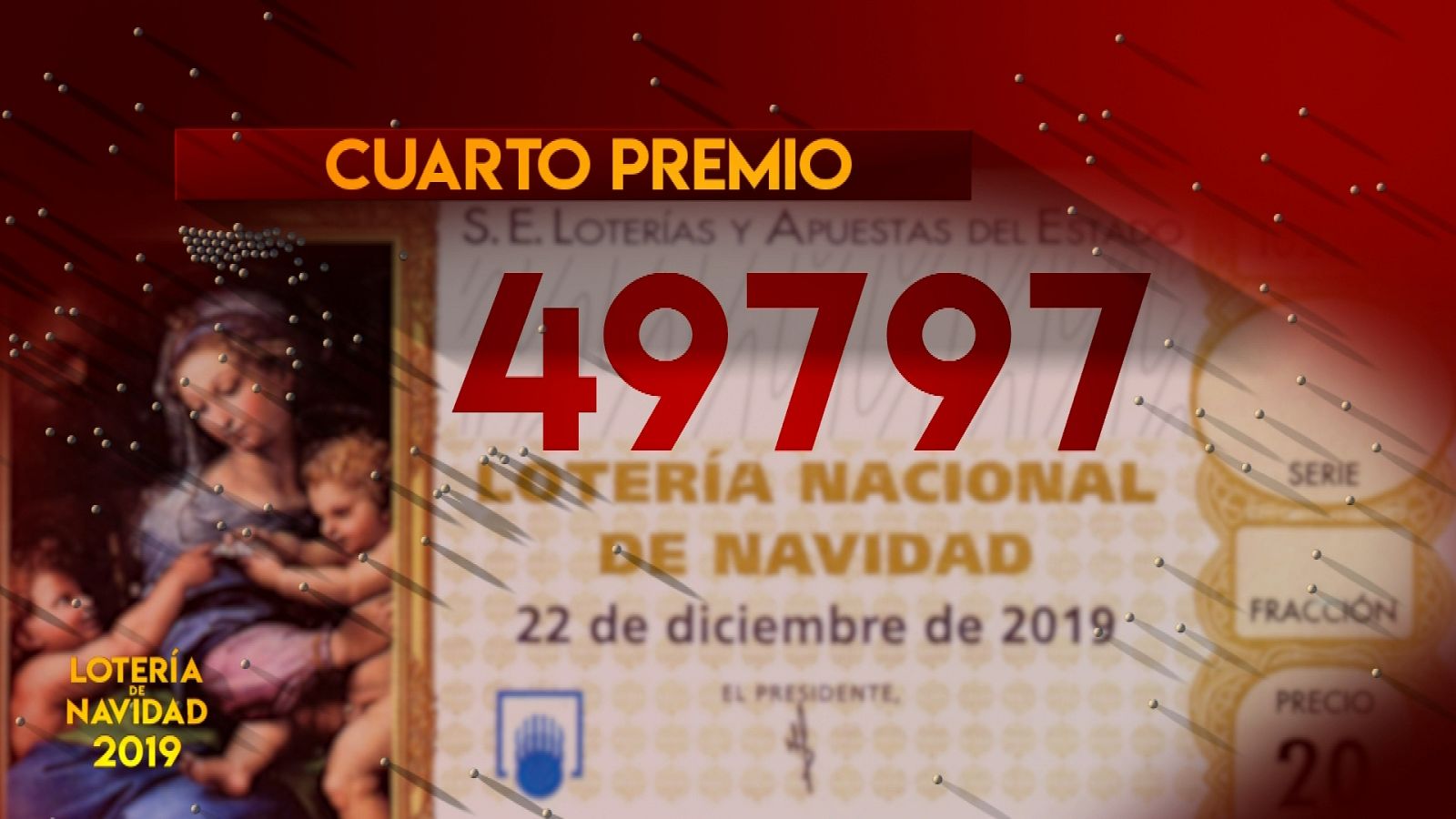 El segundo cuarto, el 49.797, último premio del sorteo