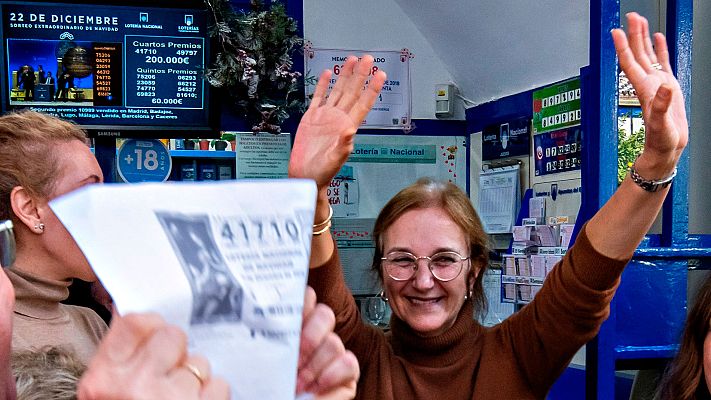 Telediario 1 - Utrera y Pelayos de la Presa se llevan los dos cuartos premios de la Lotería de Navidad