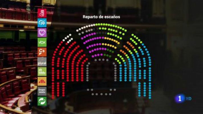 Telediario 1 - La Mesa del Congreso aprueba la distribución de los escaños para la nueva legislatura
