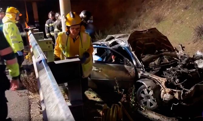 Tres jóvenes muertos y un herido de gravedad en un accidente de tráfico en Madrid