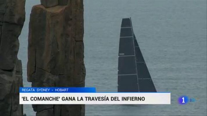 Telediario 1 - El 'Comanche', con el español Arrarte a bordo, conquista su tercera regata Sydney-Hobart