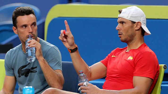 Telediario 1 - Rafa Nadal ya ha entrenado en la pista donde se estrenará la ATP Cup