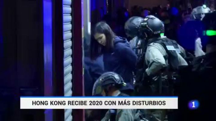 Telediario 1 - Hong Kong recibe el nuevo año con más protestas populares que exigen reformas democráticas